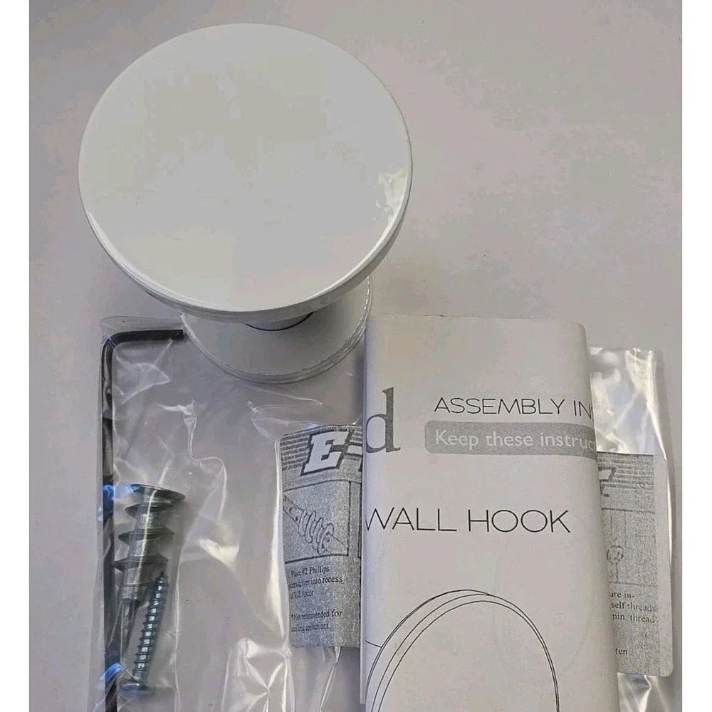 Bell Manufacturing 096824 Compass Wall Hook White Modern Metal Coat Hook